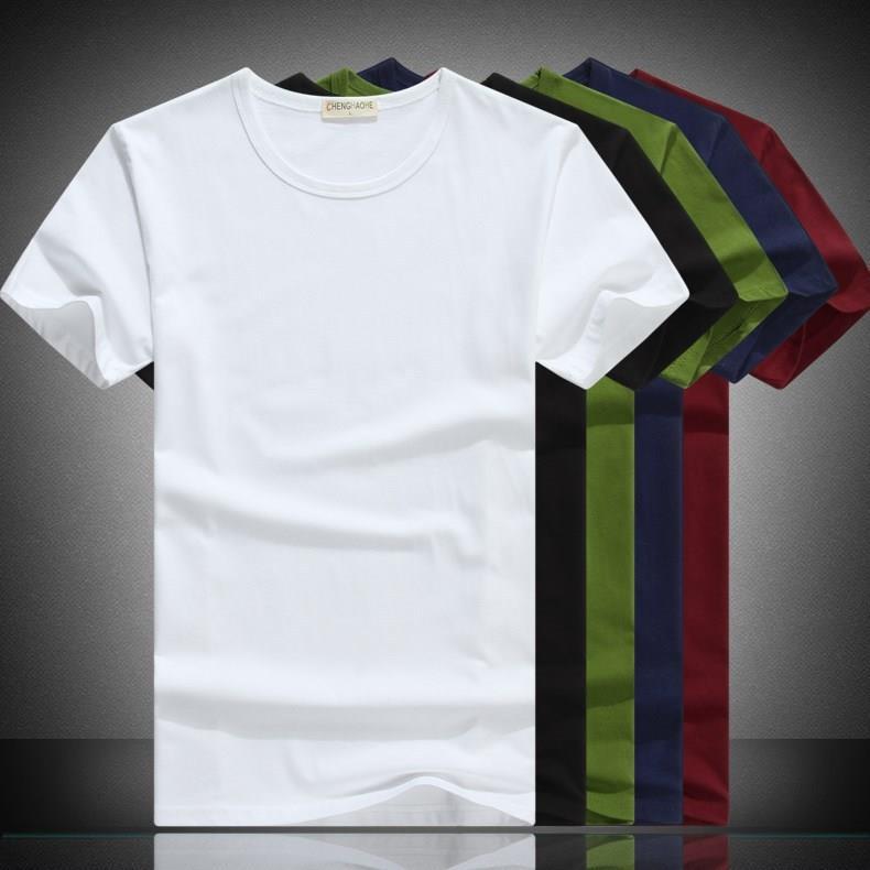 Short-sleeved T-shirt solid white T-shirt slim round neck 26 01